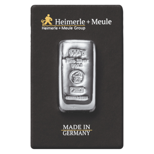 100g Silberbarren Heimerle und Meule (gegossen)