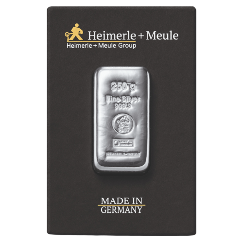 250g Silberbarren Heimerle und Meule (gegossen)