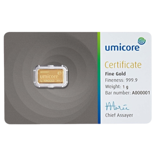 1g Goldbarren Umicore