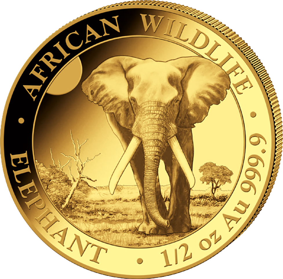 1/2 Unze Gold Somalia Elefant 2025