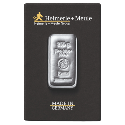 250g Silberbarren Heimerle und Meule (gegossen)