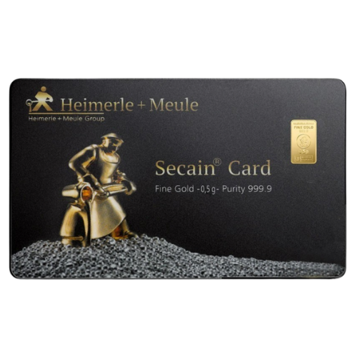0,5g Goldbarren Heimerle und Meule Secain Card