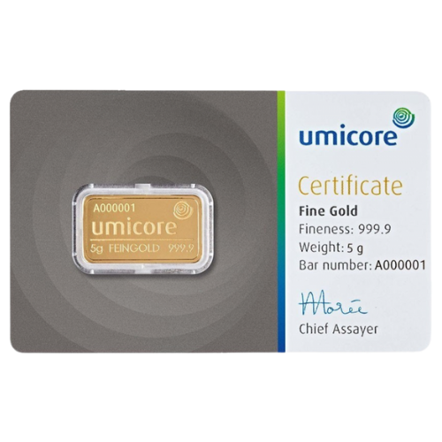 5g Goldbarren Umicore