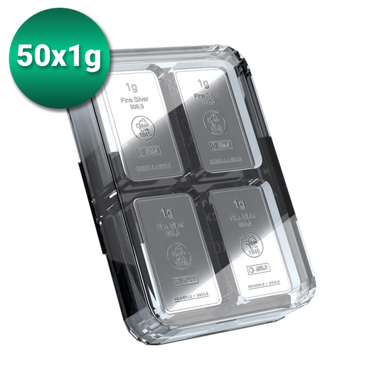 50 x 1g Silber Heimerle und Meule UnityBox